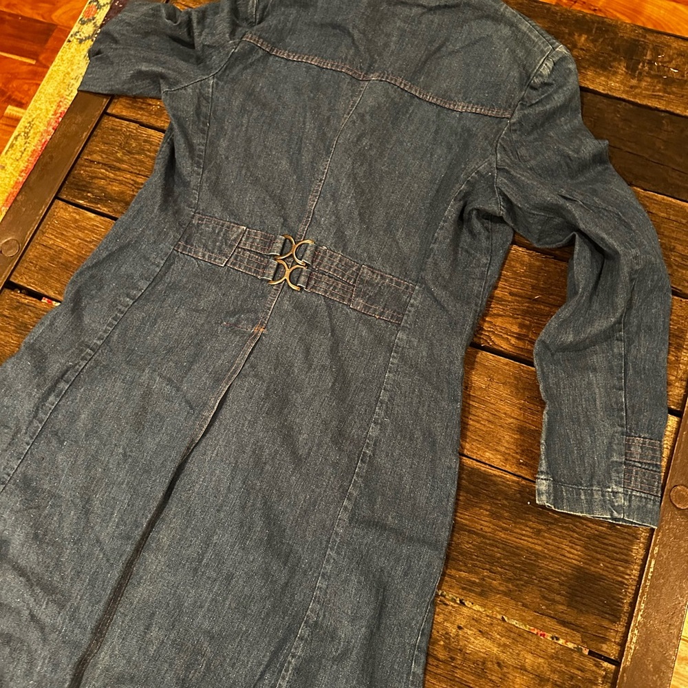 Fabulous vintage 70’s 80’s denim trench-coat Jacket M Spatz - Picture 2 of 13